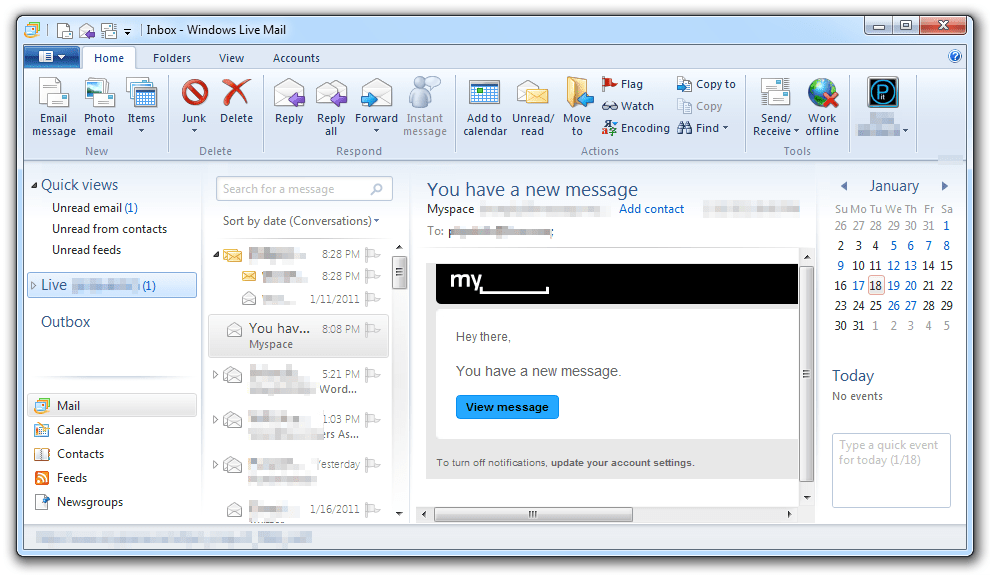 Install windows live mail
